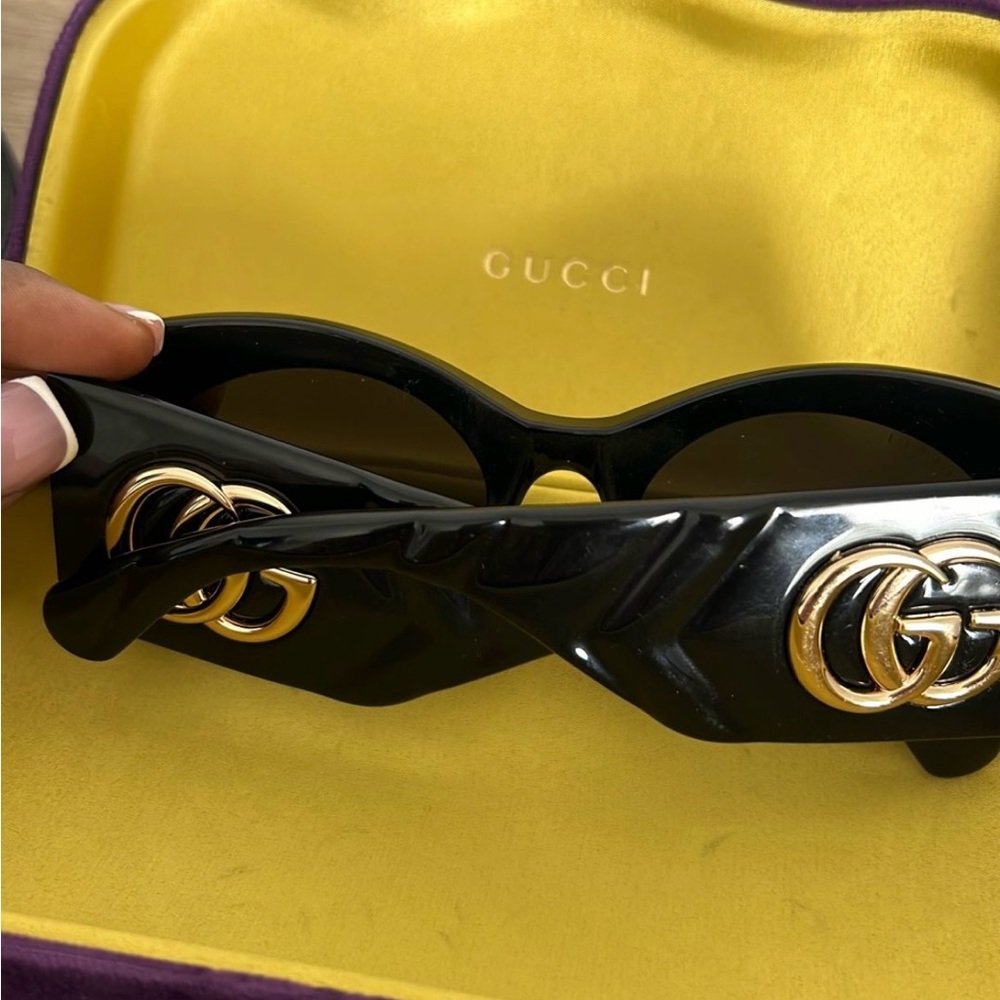 Gucci Black Sunglasses with Gold GG Logo
